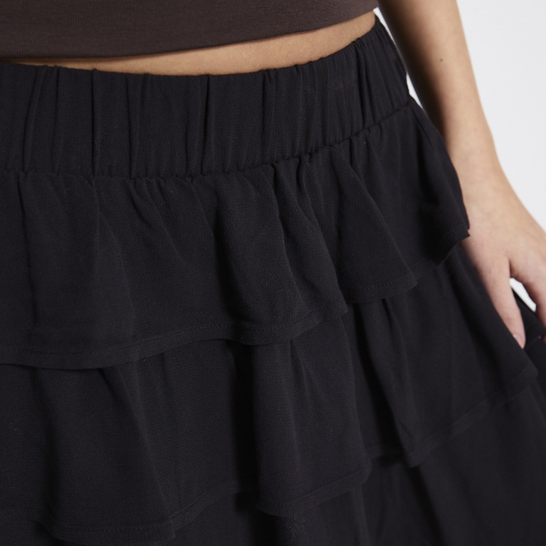 Frill crepe skirt "Lana" Black